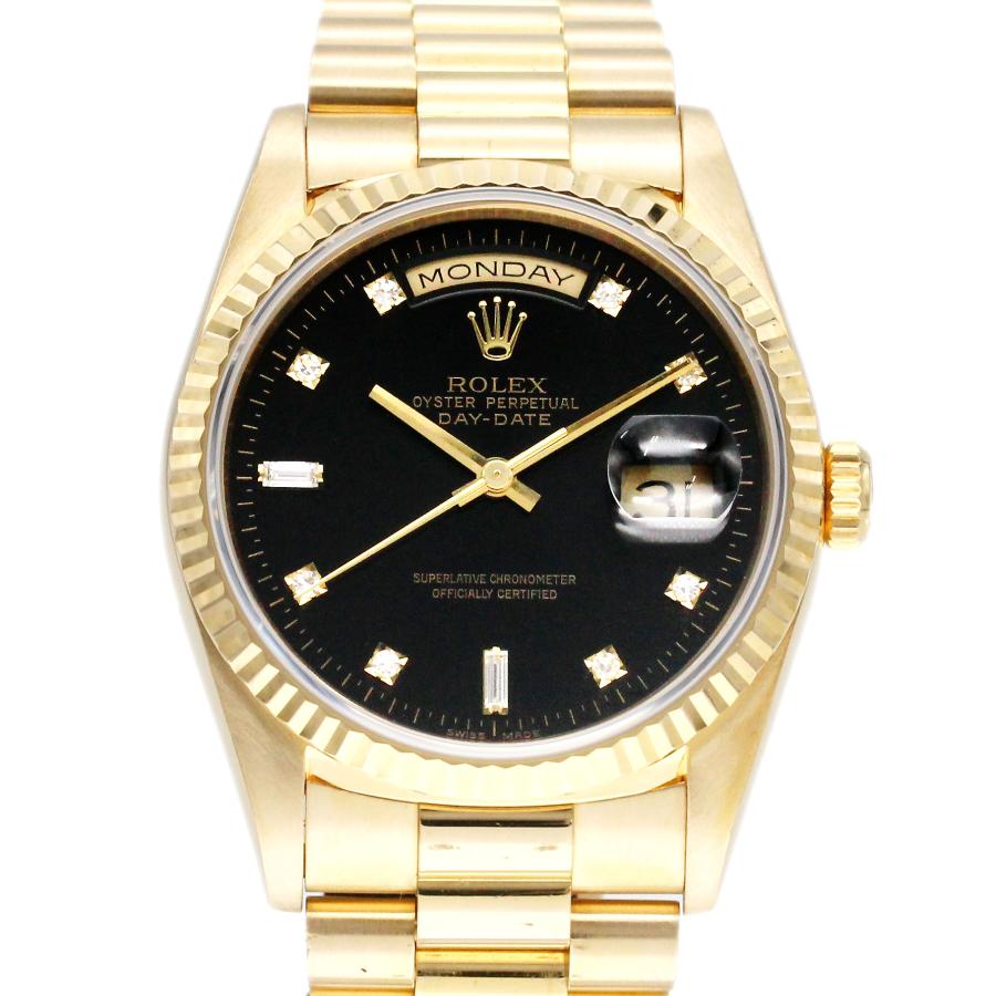 デイデイト ロレックス ROLEX 18238A ブラック文字盤 E番 8Pラウンド