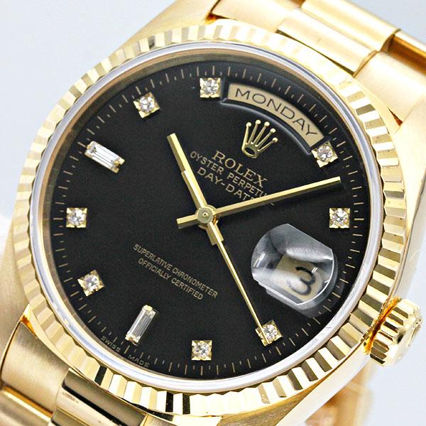 デイデイト ロレックス ROLEX 18238A ブラック文字盤 E番 8Pラウンド