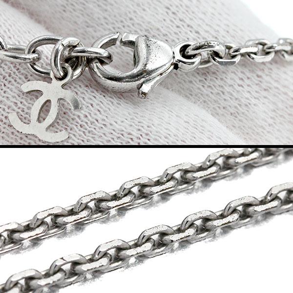 シャネル CHANEL スクエア ミラー ネックレス 46.5cm メタル アクリル 