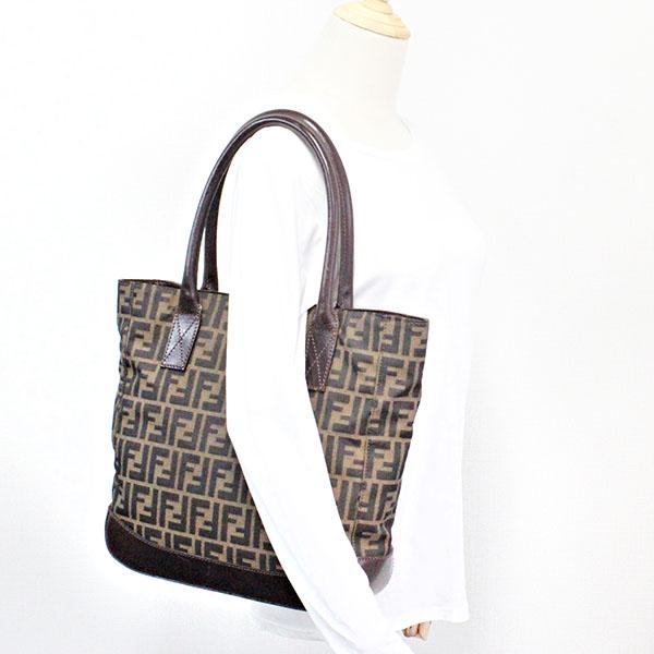 フェンディ FENDI ズッカ トートバッグ 71-16328-0-012 ブラウン FF柄 