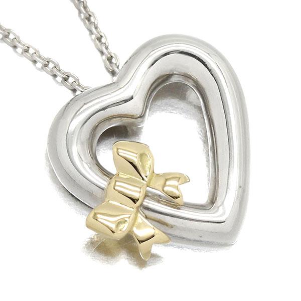 極美品 オールドティファニー ラブノット コンビ 10.5号 シルバー k18