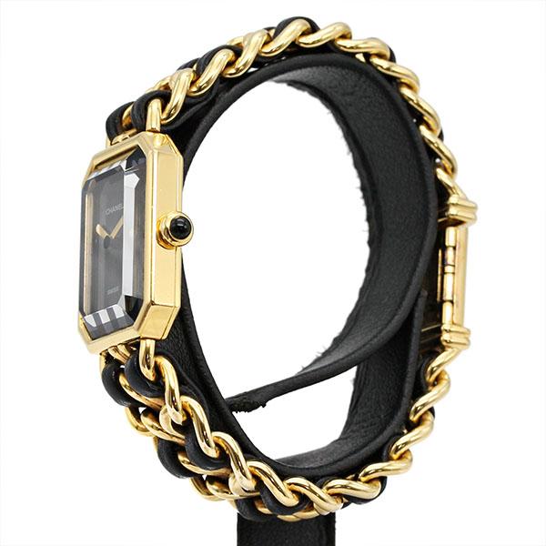 シャネル CHANEL プルミエール Mサイズ H0001 ブラック文字盤 GP 