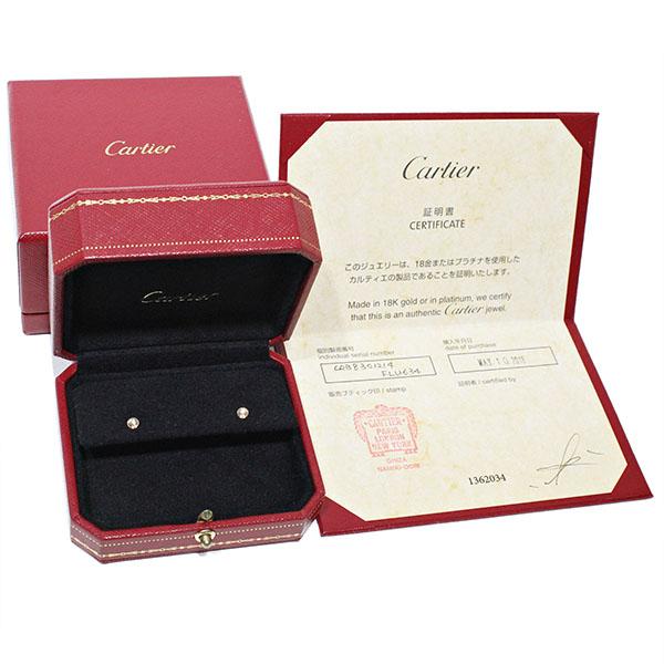 カルティエ ダムール Cartier K18PG XS ダイヤ ピアス D0.08ct×2 