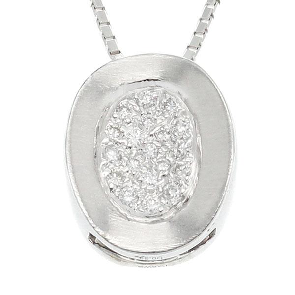 K18WG リバーシブル ルビー ダイヤモンド ペンダント ネックレス 50cm