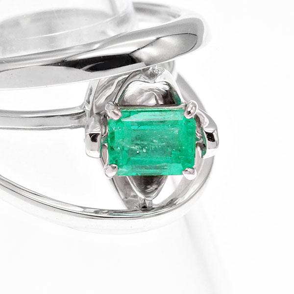 K18WG エメラルド リング 13号 E0.82ct ホワイトゴールド750 スウィング 指輪 ジュエリー 宝石 女性 レディース プレゼント 誕生石 5月_1