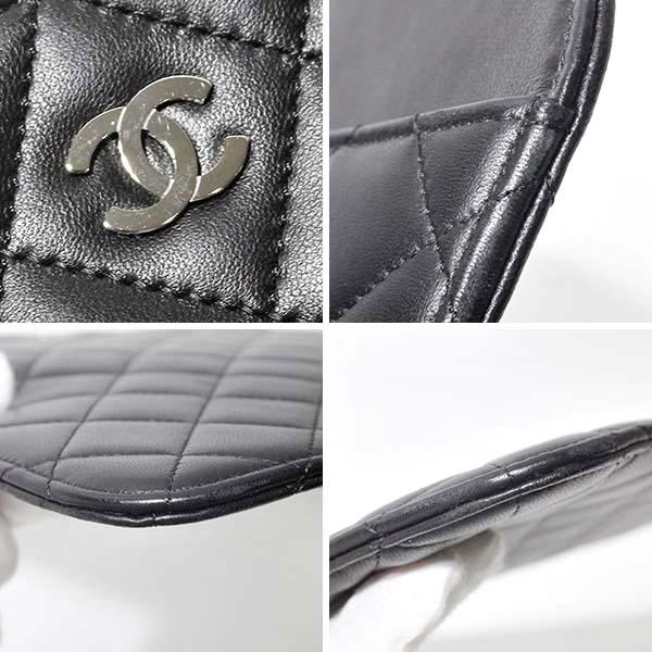 【新品】　シャネルiPadケース　マトラッセ　本革　ブラック マトラッセ シャネル CHANEL iPadケース ラムスキン 革 ブラック 黒