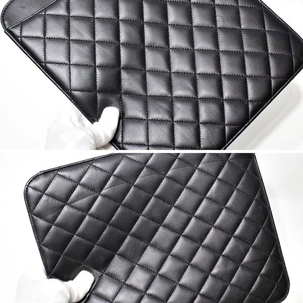 マトラッセ シャネル CHANEL iPadケース ラムスキン 革 ブラック 黒