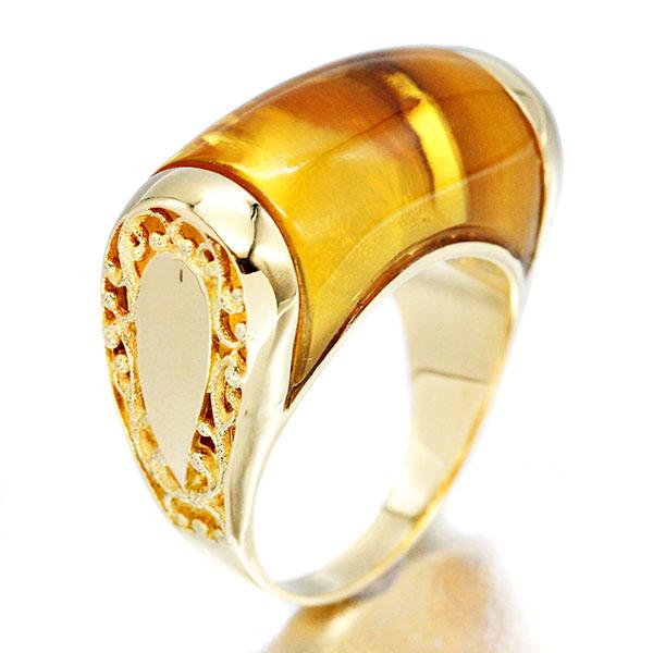 ヤーネス YANES K18YG トパーズ リング 16.5号 イエローゴールド750