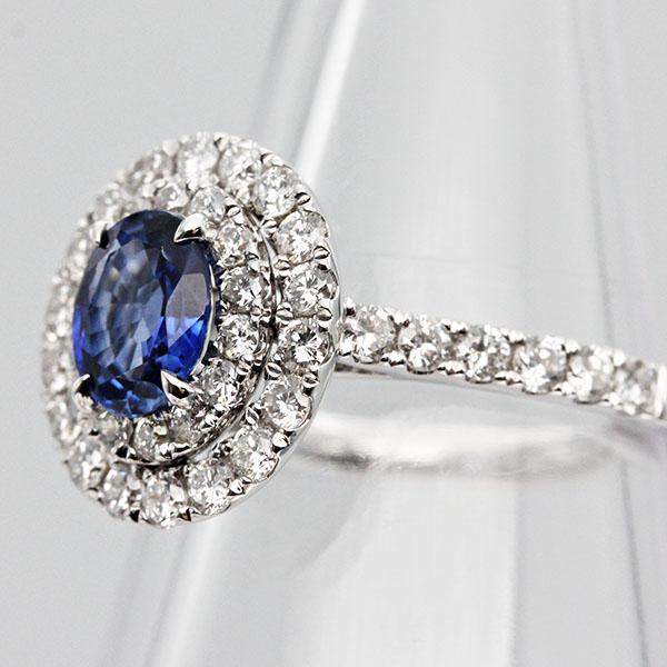 K18WG サファイア ダイヤモンド リング 12号 S1.02ct D0.89ct 4.3g レディース 中古 18金 ゴールド 750 指輪 ジュエリー ギフト_2