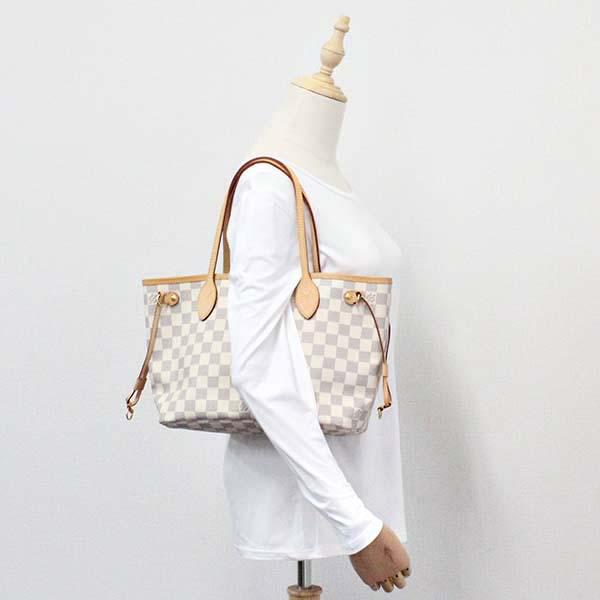 Louis Vuitton ネヴァーフルPMダミエアズールトートバッグ ホワイト