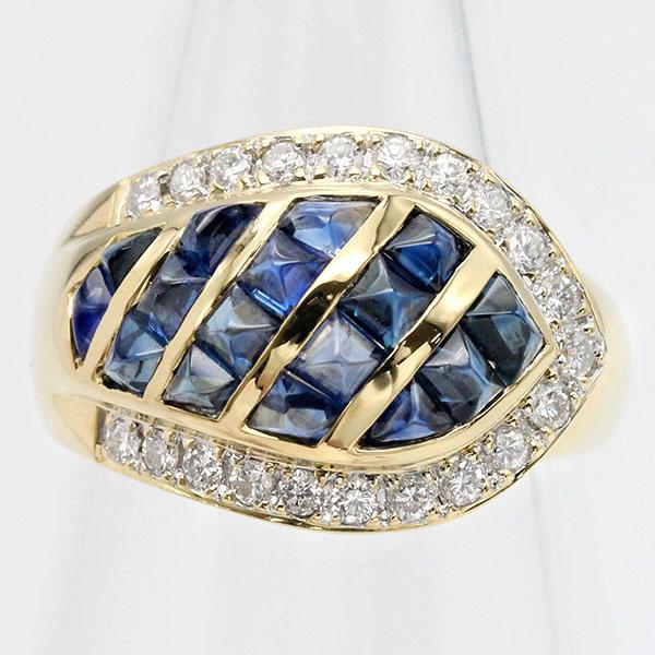 K18YG サファイア ダイヤモンド リング 15号 S3.54ct D0.35ct イエローゴールド750 指輪 ジュエリー 宝石 レディース 女性 アクセサリー_1
