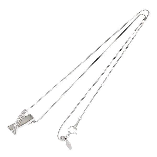 TASAKI（タサキ） TASAKI K18WG シェル ダイヤモンド ネックレス 45cm