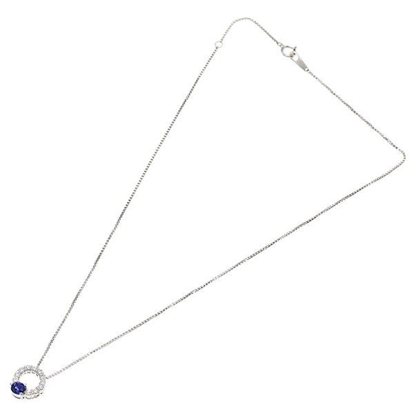 プラチナ サファイア ダイヤモンド ネックレス 36.5cm/40cm S0.63ct D0