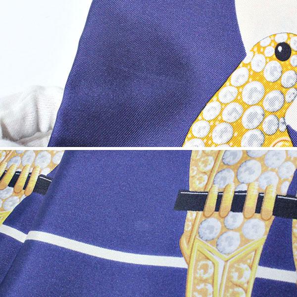 Cartier（カルティエ） バードモチーフ 鳥柄 スカーフ シルク100％ 絹