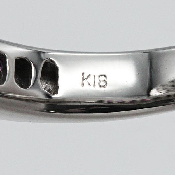 K18WG ダイヤモンド ピンクサファイア リング D0.68ct S0.49ct 12.5号 8.5g レディース 中古 指輪 18金 ゴールド 750 宝石 ジュエリー_5