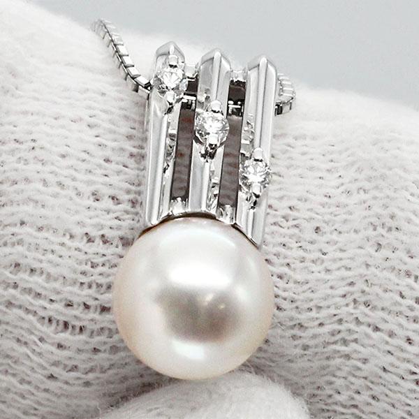 TASAKI k18WGダイヤモンドパールネックレスパール約7mm