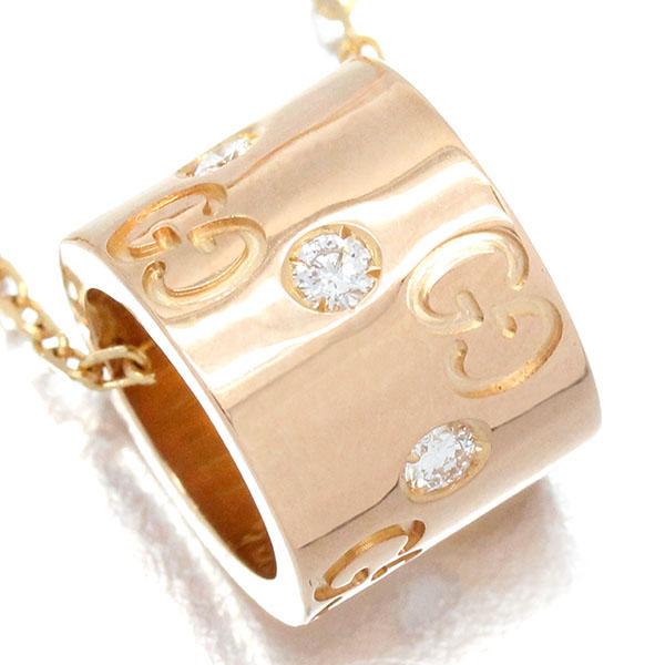 GUCCI グッチ K18PG アイコン ワイド ダイヤモンド ネックレス GUCCI グッチ K18PG アイコン ワイド ダイヤモンド ネックレス