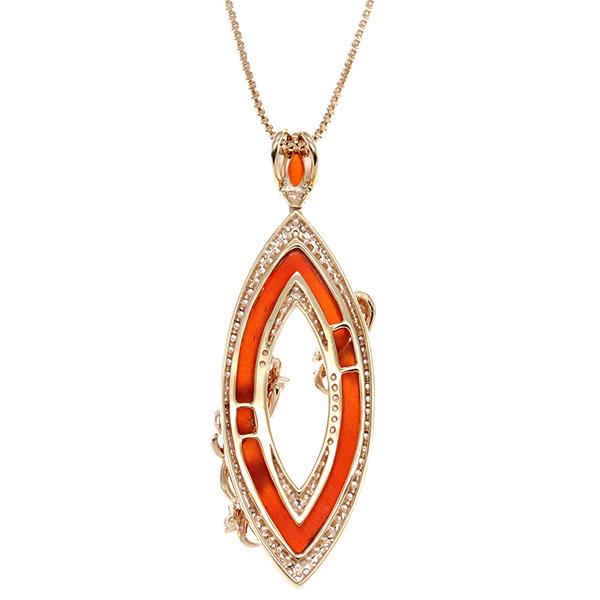 K18PG メノウ ダイヤモンド スライドチェーン ネックレス 45cm D1.67ct 