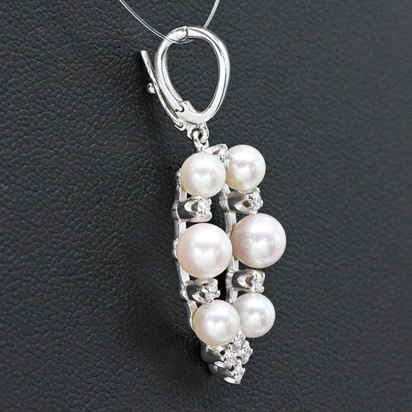 MIKIMOTO（ミキモト） MIKIMOTO K18WG パール ダイヤモンド ペンダント