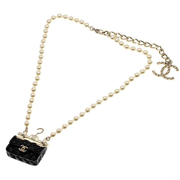 CHANEL バッグモチーフ パール ネックレス CHANEL（シャネル） バッグモチーフ フェイクパール ネックレス 41cm