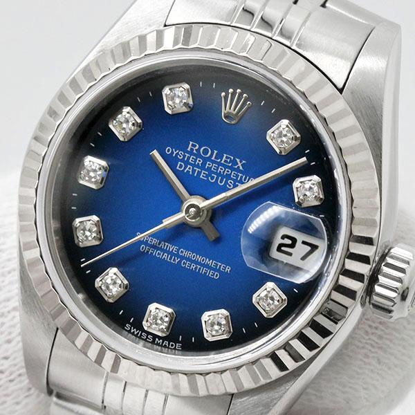 デイトジャスト ロレックス ROLEX 69174G 10Pダイヤ ブルー  