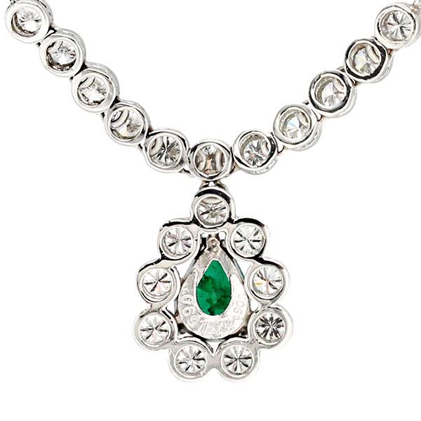 プラチナ エメラルド ダイヤモンド ネックレス 41cm E0.69ct D1 プラチナ エメラルド ダイヤモンド ネックレス 41cm E0.69ct D1