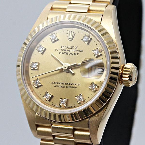 デイトジャスト ロレックス ROLEX 69178G 10Pダイヤ シャンパン文字盤  