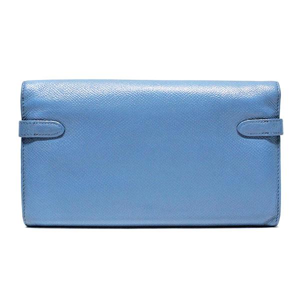 HERMES エルメス ケリーウォレット エプソン ブルー系 C刻印 Kelly エルメス HERMES ケリーウォレット ロング 長財布 ブルー