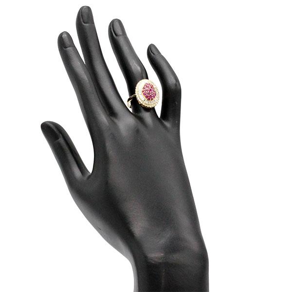 K18YG ルビー ダイヤモンド リング 13号 R1.10ct D0.90ct イエロー