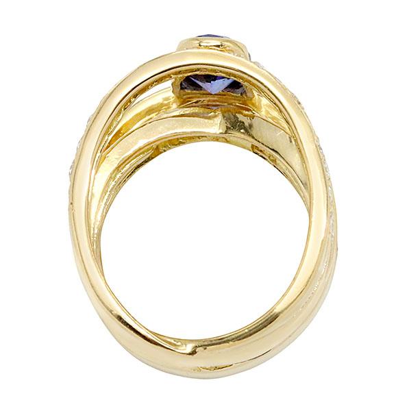 K18YG タンザナイト ダイヤモンド リング 9号 TZ1.32ct D0.88ct