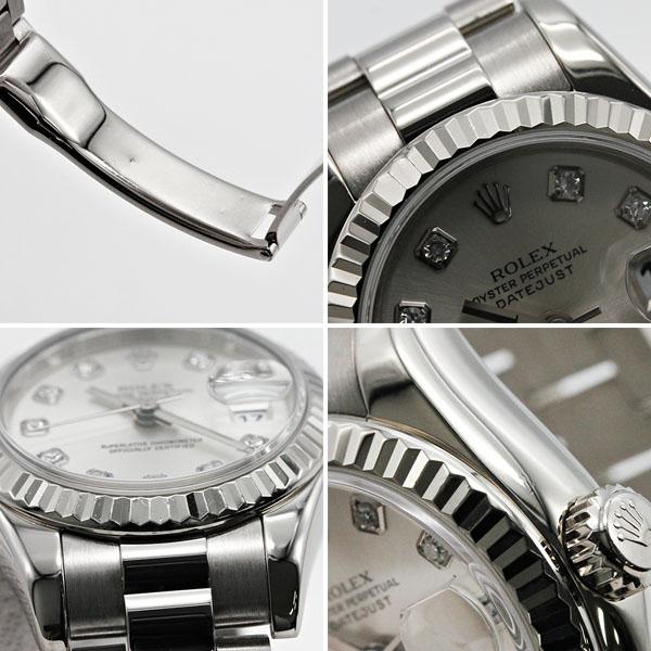 デイトジャスト ロレックス ROLEX 179179G 10Pダイヤ シルバー文字盤 D