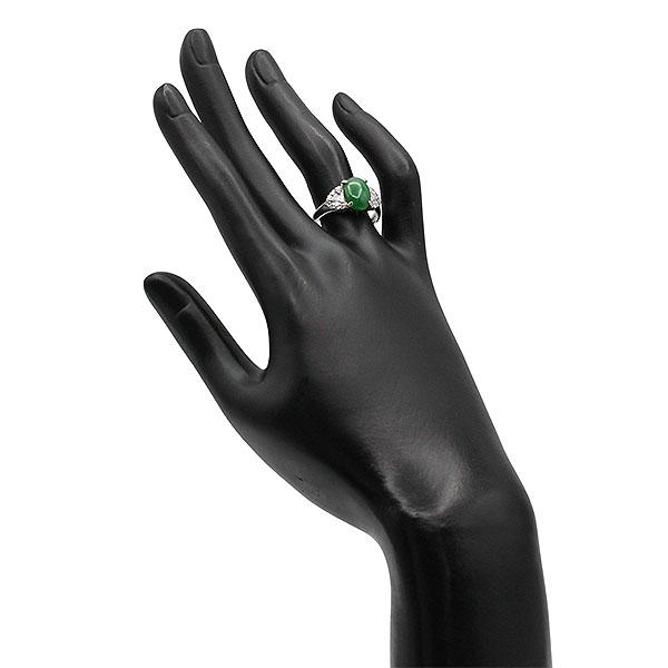 ひすい　ダイヤ　指輪　プラチナ　Pt プラチナ ヒスイ ダイヤモンド リング 14号 J2.92ct D0.36ct Pt900