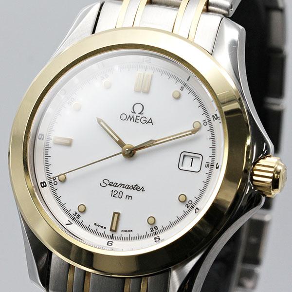 OMEGA Seamaster 120m 腕時計 シーマスター SEAMASTER オメガ OMEGA シーマスター120 ホワイト文字盤 SS/YG メンズ