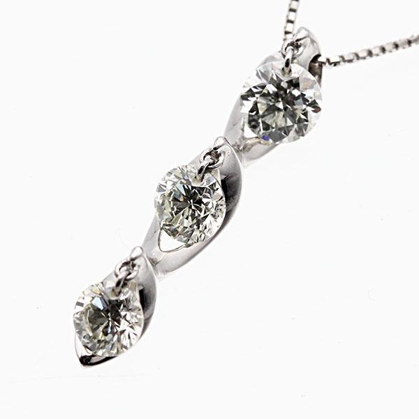 プラチナ スイング ダイヤモンド スライドチェーン ネックレス 45cm D1.00ct 鑑別書 ジュエリー アクセサリー レディース プレゼント_2
