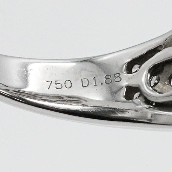 K18WG ダイヤモンドリング ツイストデザイン K18WG ダイヤモンド ツイストデザイン リング D1.88ct 15号 ホワイト