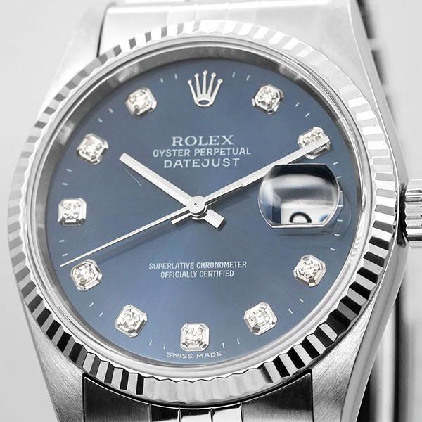 デイトジャスト ロレックス ROLEX デイトジャスト16234G ブルー文字盤