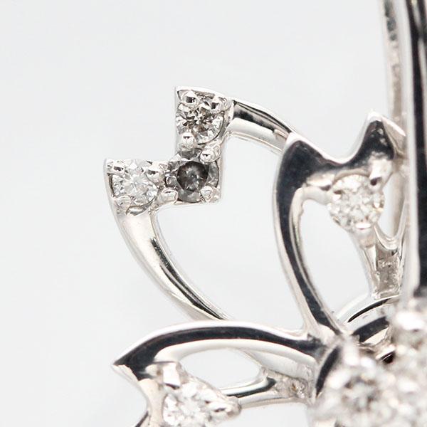 K18WG フラワー ダイヤモンド ネックレス 37.5cm/41.5cm/45cm ゴールド