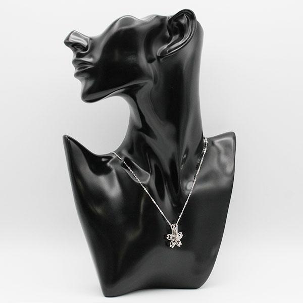 K18WG フラワー ダイヤモンド ネックレス 37.5cm/41.5cm/45cm ゴールド