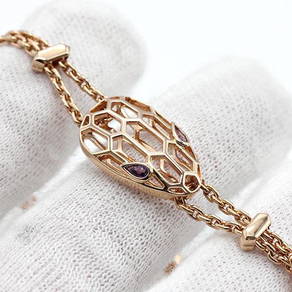 セルペンティ ブルガリ BVLGARI ブレスレット 17.5cm アメシスト K18PG