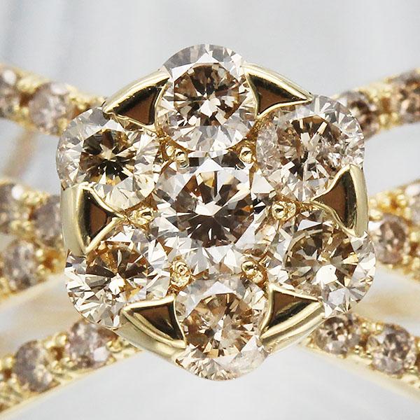 (B010604) K18 YG リング 指輪 約13号 ダイヤモンド K18YG ダイヤモンド リング 13号 D1.00ct イエローゴールド750 指輪