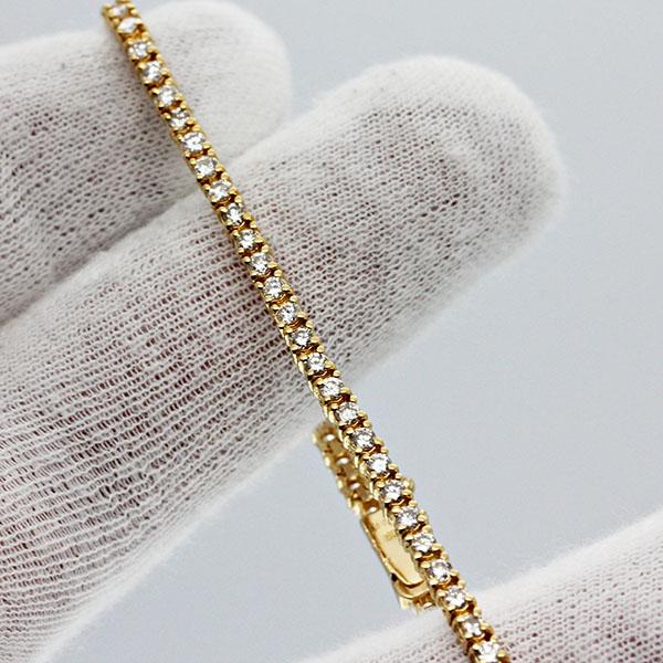 ダイヤモンドブレスレット　K18YG D2.00ct テニスブレスレット K18YG ダイヤモンド テニス ブレスレット 17.5cm D2.00ct ゴールド 金