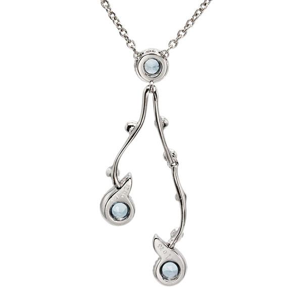 クイーンジュエリー Queen Jewelry K18WG アクアマリン ダイヤモンド 
