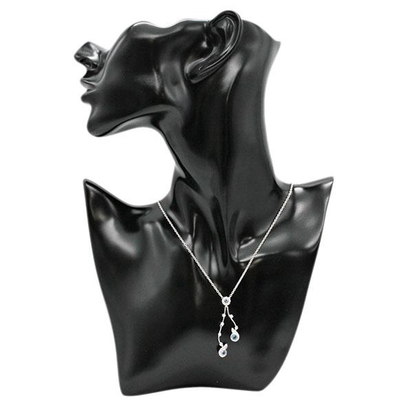 クイーンジュエリー Queen Jewelry K18WG アクアマリン ダイヤモンド 