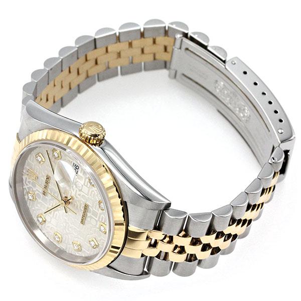 デイトジャスト ロレックス ROLEX 16233G 10Pダイヤ シルバー 彫り 