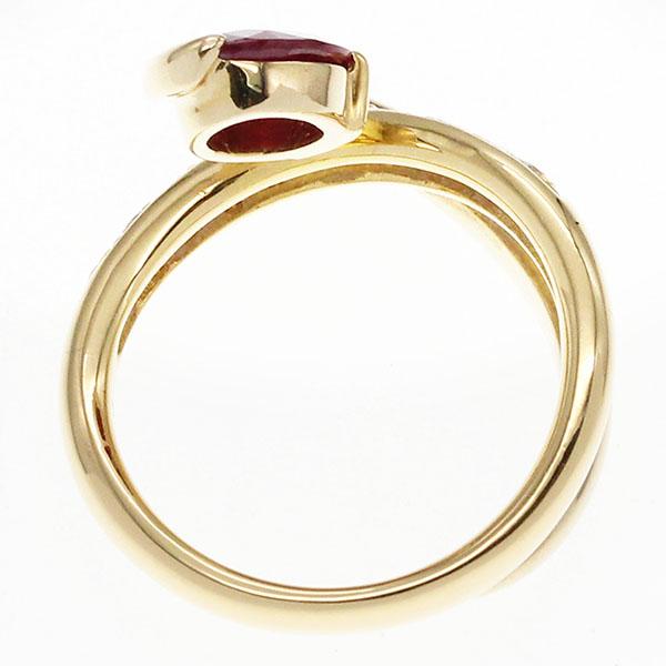 K18YG ルビー ダイヤモンド リング 10.5号 R1.07ct D0.16ct 指輪 宝石