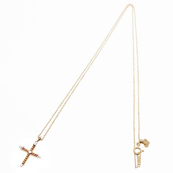 K18PG クロスデザイン ダイヤモンド スライドチェーン ネックレス 45cm 3.2g 宝石 ジュエリー アクセサリー レディース 女性 プレゼント_3