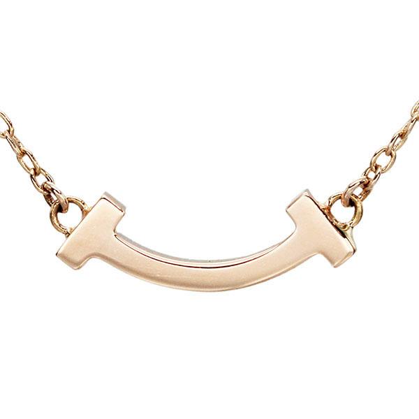 ティファニー TIFFANY&Co. Tスマイル ミニ ネックレス K18PG 40.5-46cm 2.2g レディース 中古 正規品_1