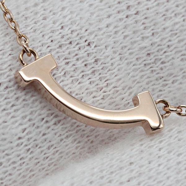 Tiffany T ティファニー TIFFANY&Co. K18PG Tスマイル ネックレス ミニ