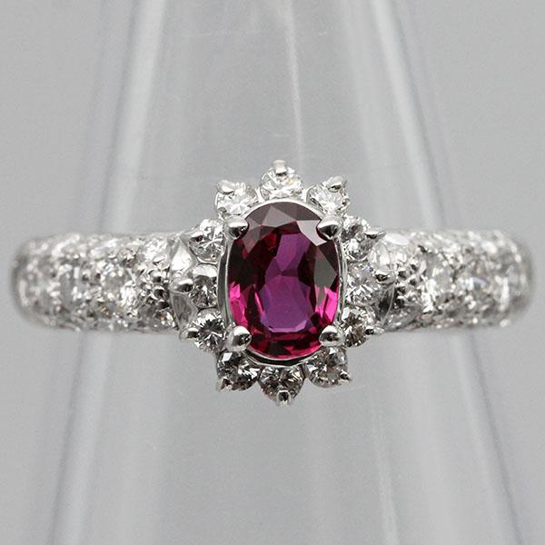 プラチナ ルビー ダイヤモンド リング 13号 R0.60ct D0.70ct