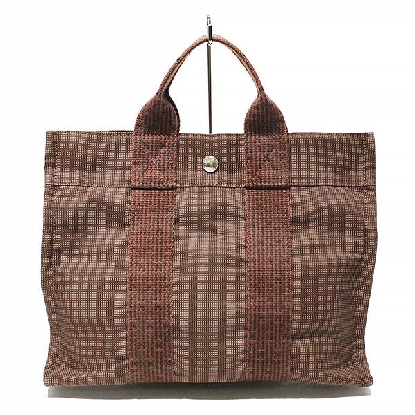 エルメス HERMES エールライン PM トートバッグ ナイロンキャンバス ブラウン 女性 レディース 男性 メンズ 誕生日 プレゼント ブランド | エールライン